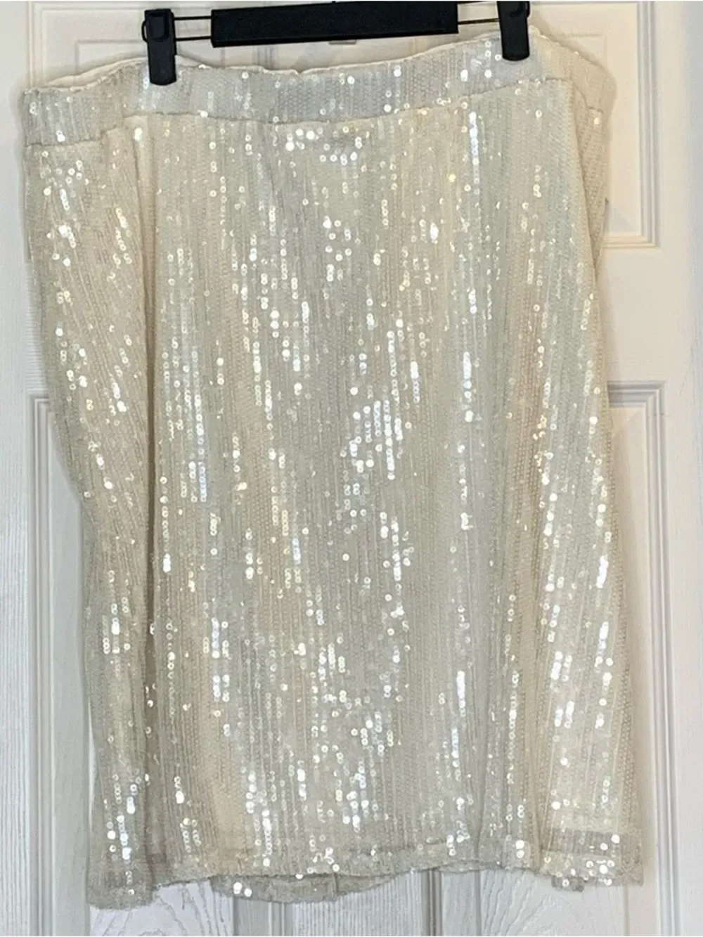 Lane Bryant Sequin Skirt Cream White Size 22/24